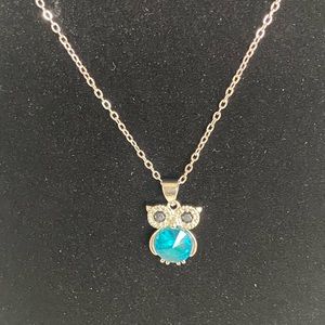 NEW Owl Pendant Genuine Sterling Silver with Adjustable Necklace Tagged w S925